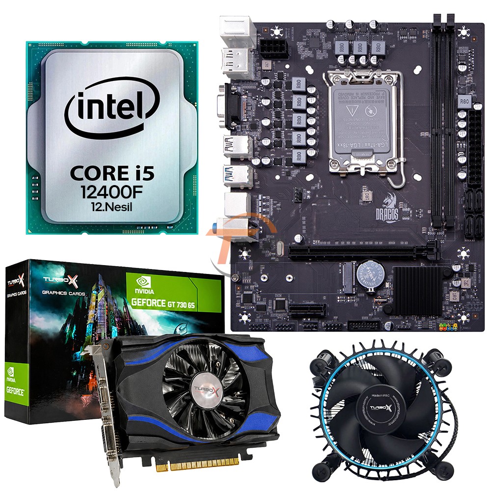 Dragos Pro H610M-E M.2 DDR4 - Turbox Venus 2GB GT730 128Bit GDDR5 - Intel® Core™ i5 12400F Bundle Paket