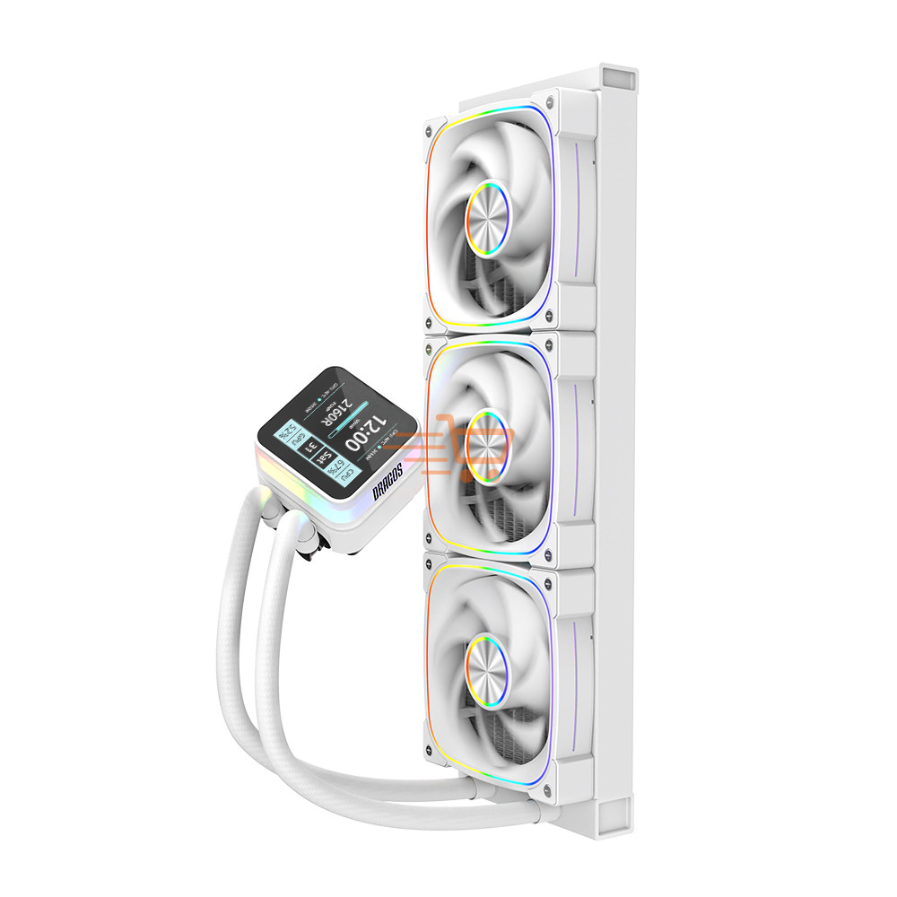 Dragos Rock LCD Ekranlı 360mm ARGB Beyaz İşlemci Sıvı Soğutucu